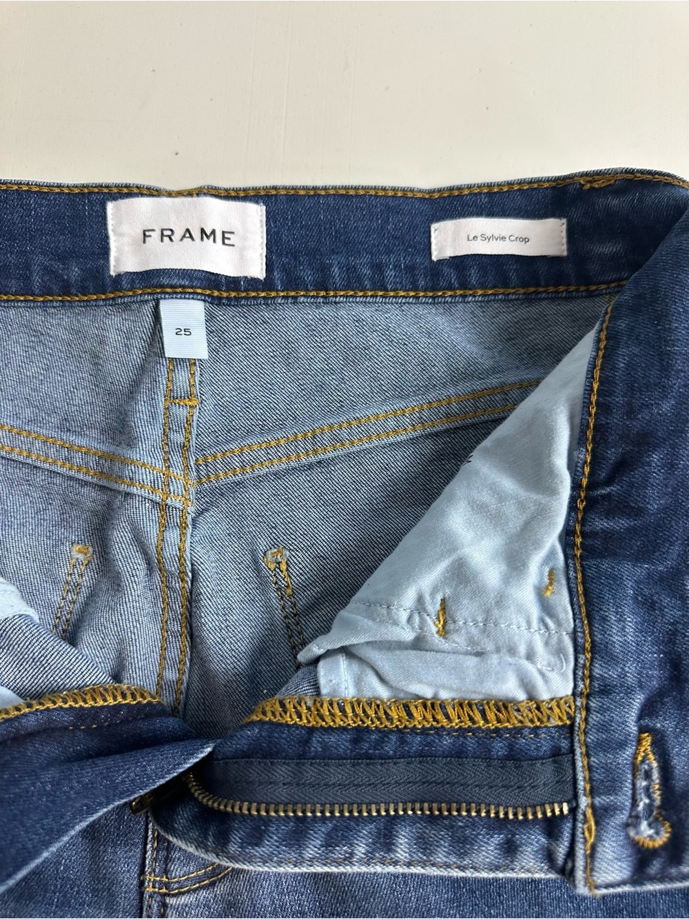 Frame Le Sylvie Crop Straight Leg Distressed Mid Rise Stretch Jeans Size 25 - Picture 12 of 15